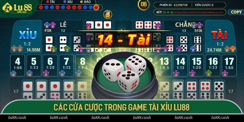 Tổng hợp các cửa cược thường xuất hiện trong game sicbo Lu 88